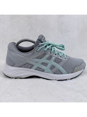 Asics Gel-Contend 5 Womens Running Shoes Gray Blue Size 9.5 Athletic Sneaker